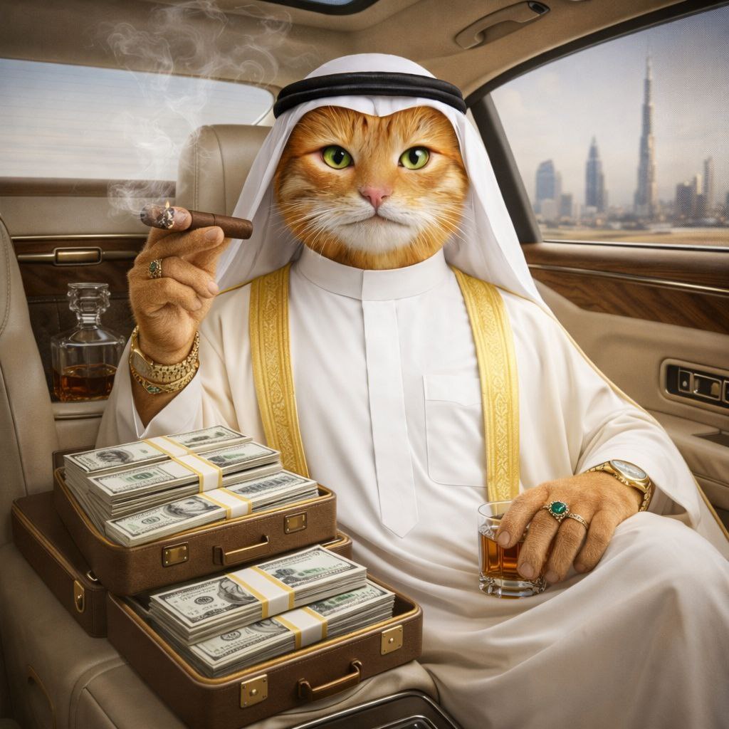 Habibi inside a private car with money briefcases