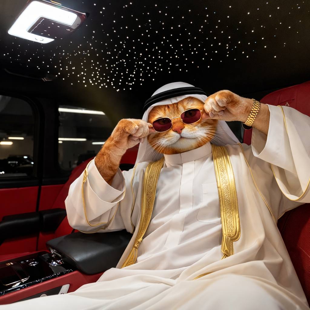 Habibi relaxing on a luxury yacht with phone in hand