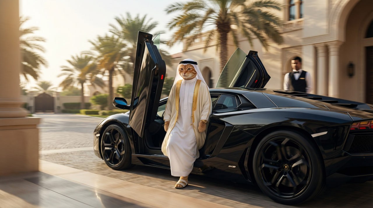 HABIBI character with sports car